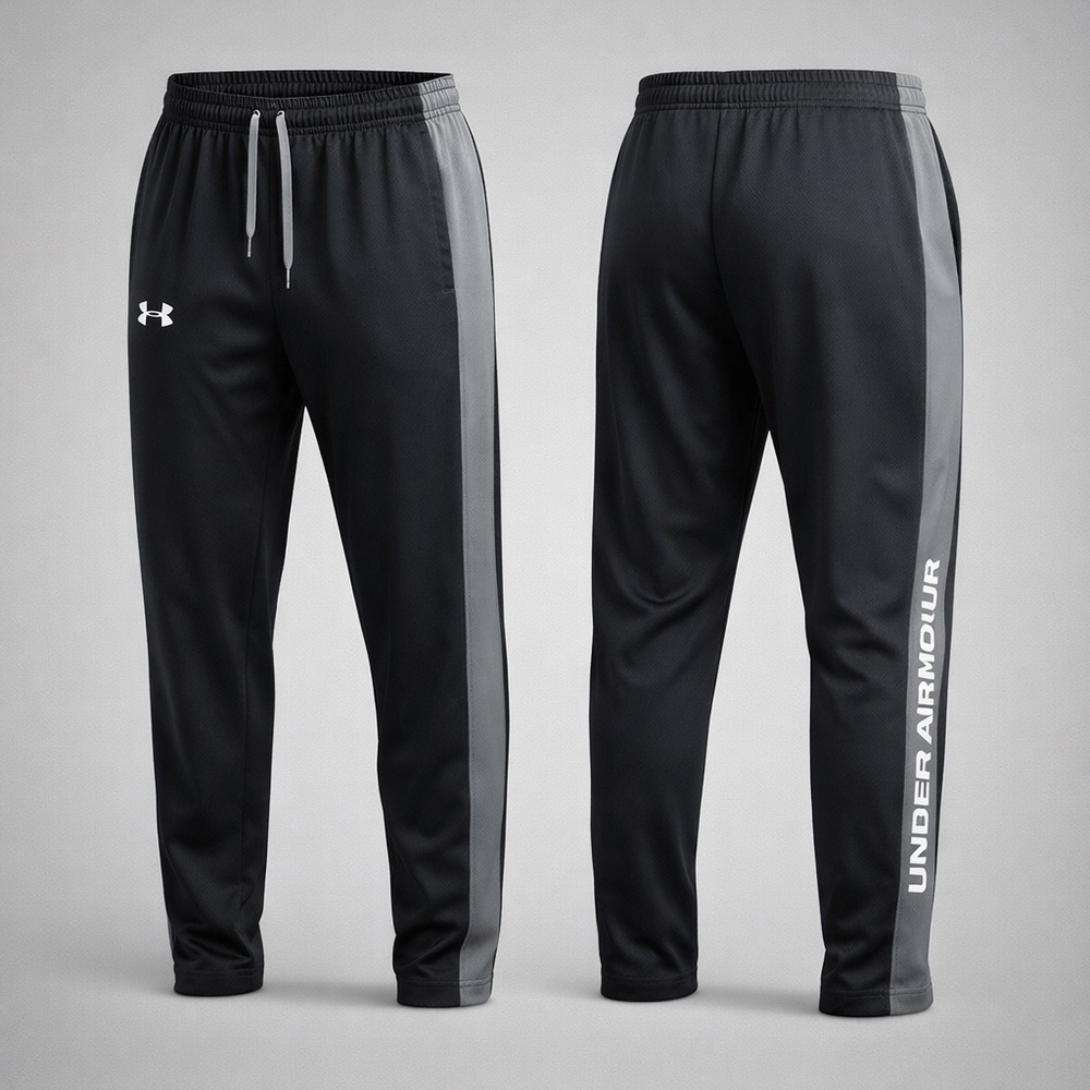 Under Armour Mens Loose Fit‎ Athletic Sweatpants Black Grey Logo Size Large LG
